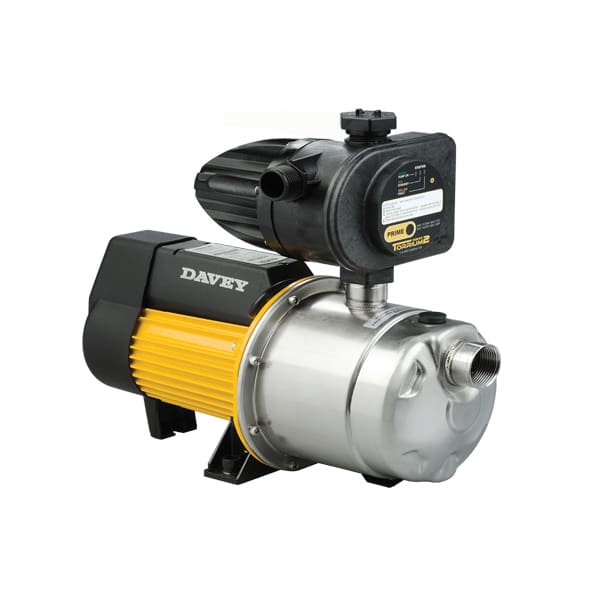 Máy bơm tăng áp điện tử đầu inox tự mồi Davey HS60-08T 1HP 220V + Torrium Máy bơm tăng áp điện tử đầu Jet inox Davey HS-T+ Torrium
